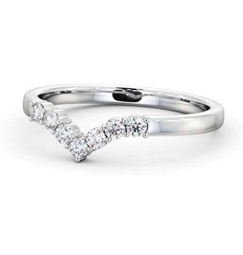Ladies Round Diamond 0.18ct Wishbone Wedding Ring 18K White Gold WBF56_WG_THUMB2 