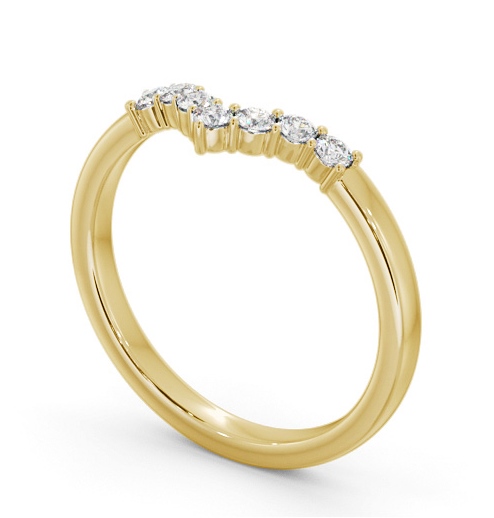 Ladies Round Diamond 0.18ct Wishbone Wedding Ring 18K Yellow Gold WBF56_YG_THUMB1 