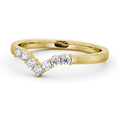 Ladies Round Diamond 0.18ct Wishbone Wedding Ring 18K Yellow Gold WBF56_YG_THUMB2 