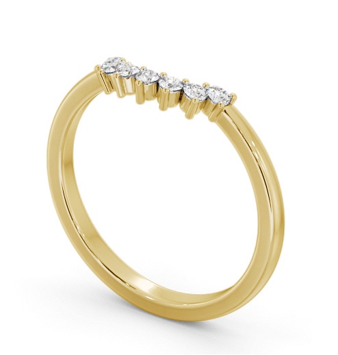 Ladies Round Diamond 0.15ct Half Moon Wedding Ring 9K Yellow Gold WBF57_YG_THUMB1