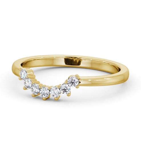 Ladies Round Diamond 0.15ct Half Moon Wedding Ring 18K Yellow Gold WBF57_YG_THUMB2 