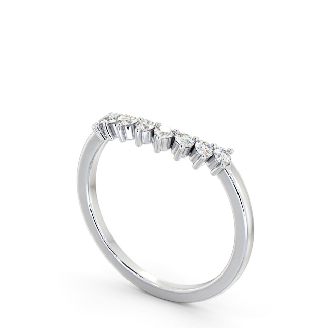 Ladies Round Diamond 0.25ct Wedding Ring Palladium - Lorna WBF58_WG_SIDE