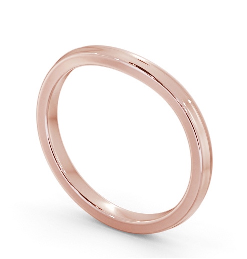 Ladies Plain Curved Wedding Ring 18K Rose Gold WBF59_RG_THUMB1 