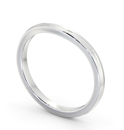Ladies Plain Curved Wedding Ring 9K White Gold WBF59_WG_THUMB1