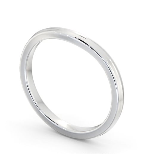 Ladies Plain Curved Wedding Ring Platinum WBF59_WG_THUMB1 