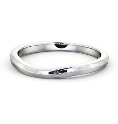 Ladies Plain Curved Wedding Ring 18K White Gold WBF59_WG_THUMB2 