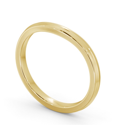 Ladies Plain Curved Wedding Ring 18K Yellow Gold WBF59_YG_THUMB1