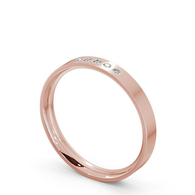 Ladies Diamond Wedding Ring 9K Rose Gold - Flat Court Five Stone WBF5_RG_SIDE
