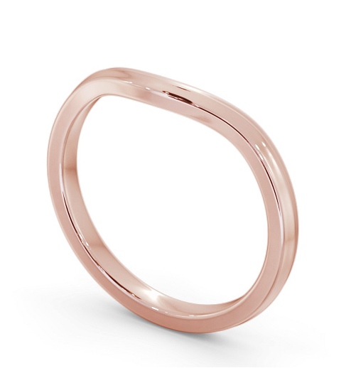 Ladies Plain Curved Wedding Ring 18K Rose Gold WBF60_RG_THUMB1 