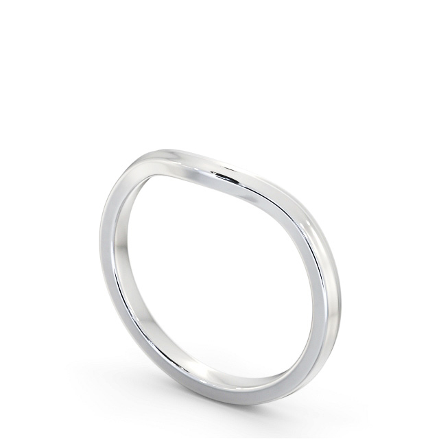 Ladies Plain Wedding Ring 18K White Gold - Yanis