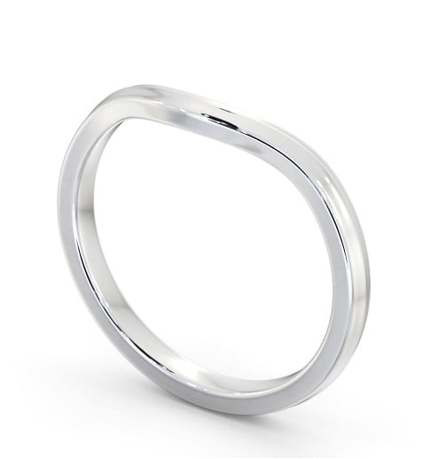 Ladies Plain Curved Wedding Ring 9K White Gold WBF60_WG_THUMB1