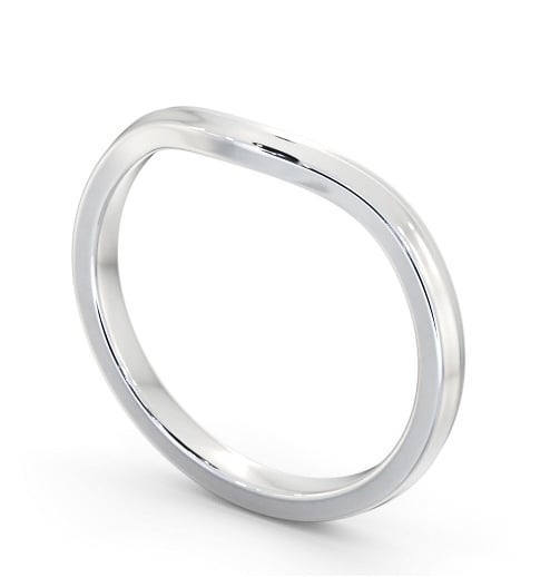 Ladies Plain Curved Wedding Ring Palladium WBF60_WG_THUMB1 