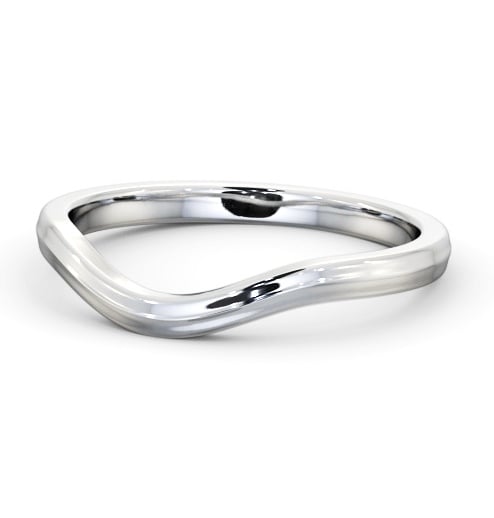 Ladies Plain Curved Wedding Ring 18K White Gold WBF60_WG_THUMB2 