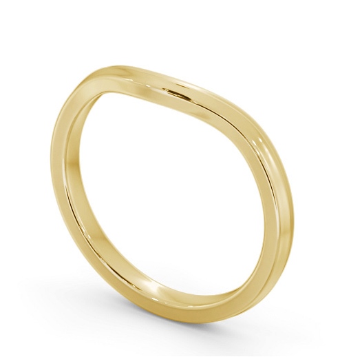 Ladies Plain Curved Wedding Ring 18K Yellow Gold WBF60_YG_THUMB1