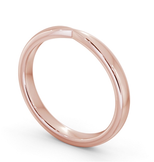 Ladies Plain Pinched Wedding Ring 18K Rose Gold WBF61_RG_THUMB1