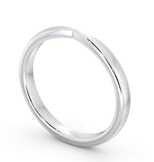 Ladies Plain Pinched Wedding Ring 18K White Gold WBF61_WG_THUMB1 