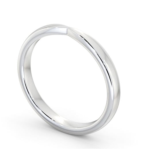 Ladies Plain Pinched Wedding Ring 9K White Gold WBF61_WG_THUMB1