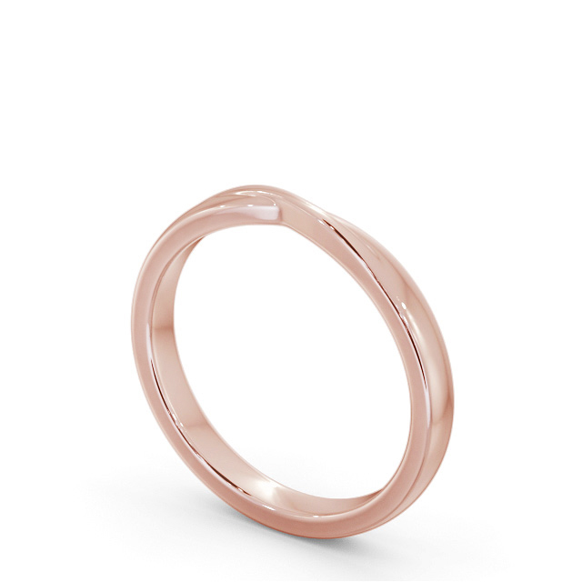 Ladies Plain Wedding Ring 18K Rose Gold - Elara WBF62_RG_SIDE