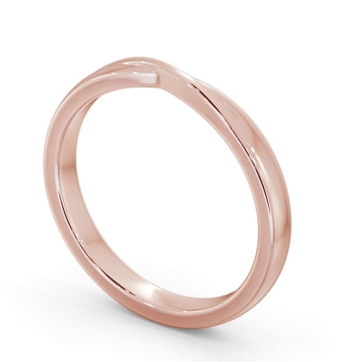 Ladies Plain Pinched Crossover Wedding Ring 9K Rose Gold WBF62_RG_THUMB1 