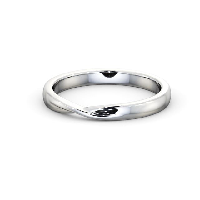 Ladies Plain Wedding Ring 18K White Gold - Elara WBF62_WG_FLAT