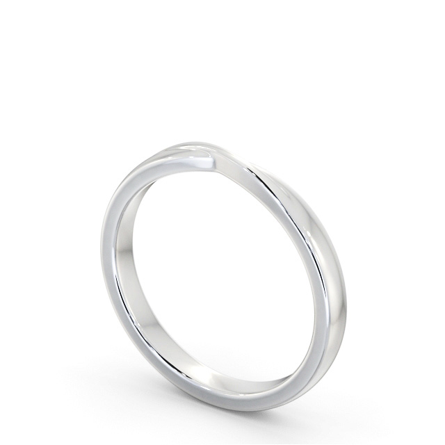 Ladies Plain Wedding Ring Platinum - Elara WBF62_WG_SIDE