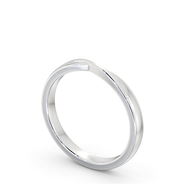 Ladies Plain Wedding Ring 18K White Gold - Elara WBF62_WG_SIDE