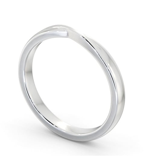 Ladies Plain Pinched Crossover Wedding Ring Platinum WBF62_WG_THUMB1