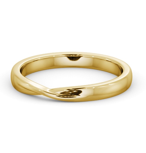 Ladies Plain Pinched Crossover Wedding Ring 18K Yellow Gold WBF62_YG_THUMB2 