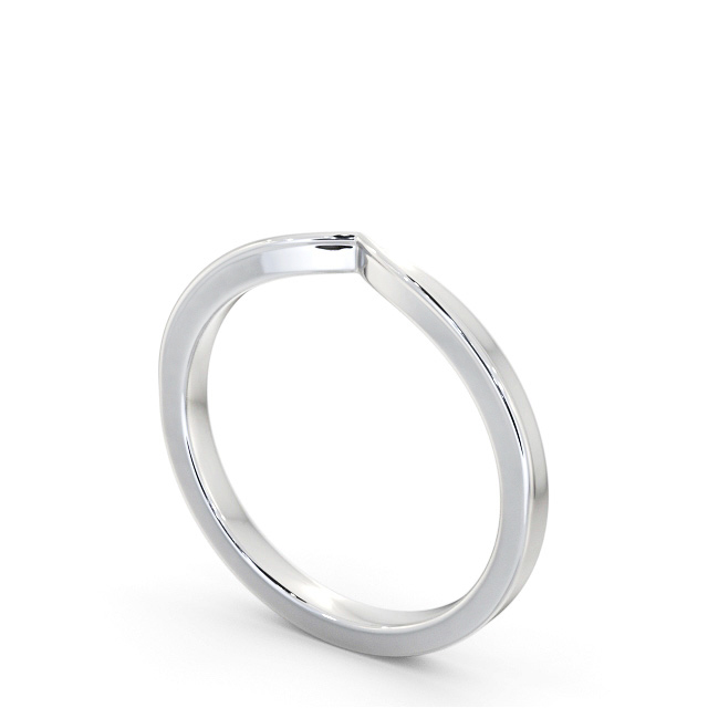 Ladies Plain Wedding Ring Platinum - Devante WBF64_WG_SIDE