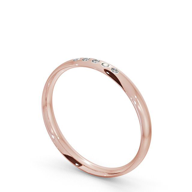 Ladies Diamond Wedding Ring 18K Rose Gold - Court Five Stone WBF6_RG_SIDE