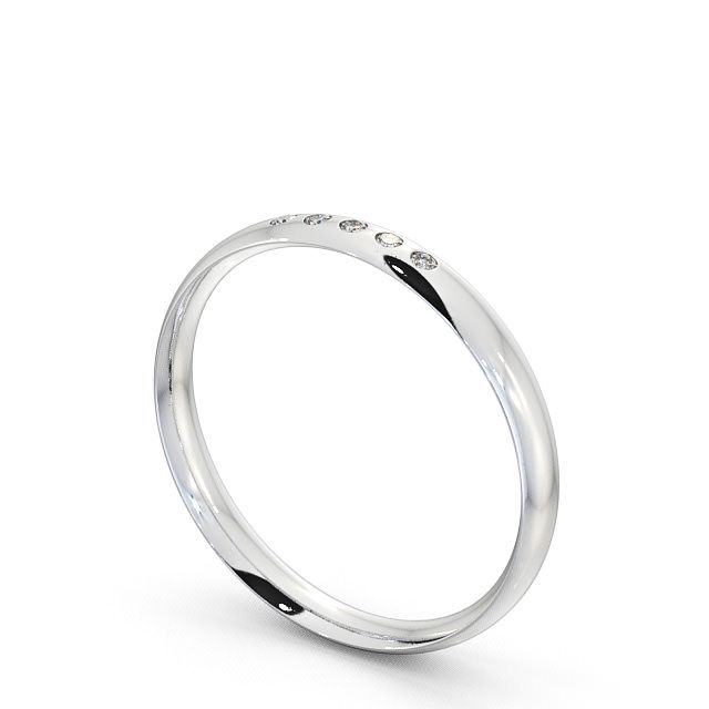 Ladies Diamond Wedding Ring 18K White Gold - Court Five Stone WBF6_WG_SIDE
