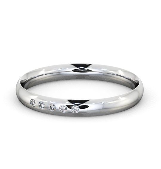  Ladies Diamond Wedding Ring 18K White Gold - Court Five Stone WBF6_WG_THUMB2 