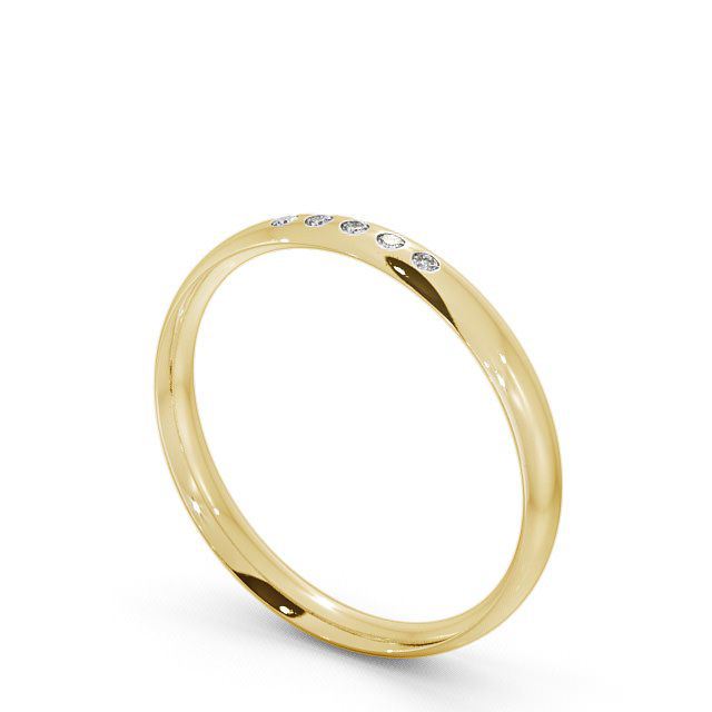 Ladies Diamond Wedding Ring 18K Yellow Gold - Court Five Stone WBF6_YG_SIDE