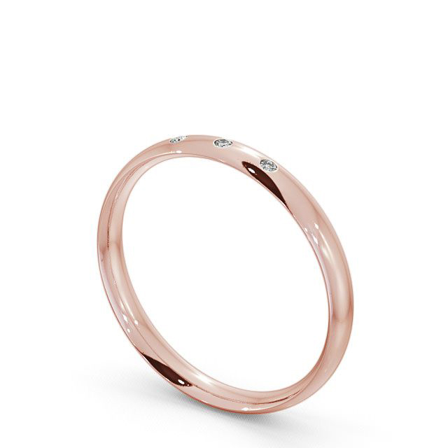 Ladies Diamond Wedding Ring 18K Rose Gold - Court Three Stone WBF7_RG_SIDE