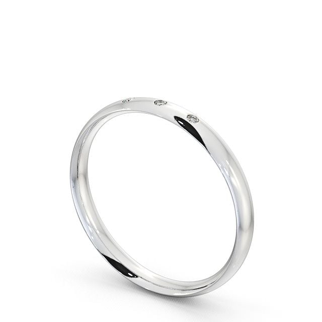 Ladies Diamond Wedding Ring Platinum - Court Three Stone WBF7_WG_SIDE