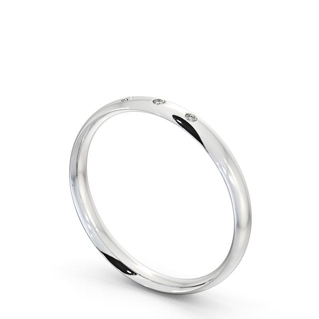 Ladies Diamond Wedding Ring Palladium - Court Three Stone WBF7_WG_SIDE