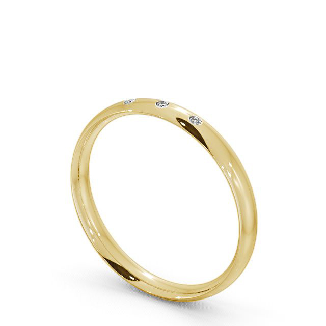 Ladies Diamond Wedding Ring 9K Yellow Gold - Court Three Stone WBF7_YG_SIDE