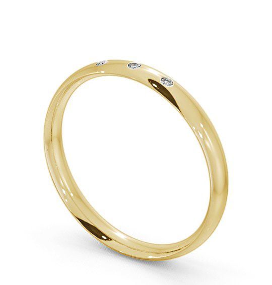 Ladies Diamond Wedding Ring 18K Yellow Gold - Court Three Stone WBF7_YG_THUMB1