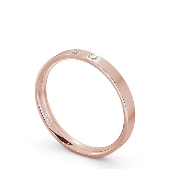 Ladies Diamond Wedding Ring 18K Rose Gold - Princess Two Stone ...