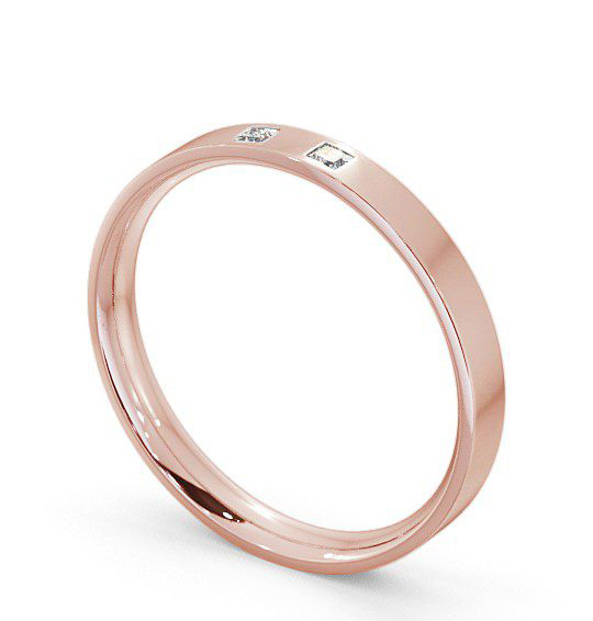  Ladies Diamond Wedding Ring 9K Rose Gold - Princess Two Stone WBF8_RG_THUMB1 