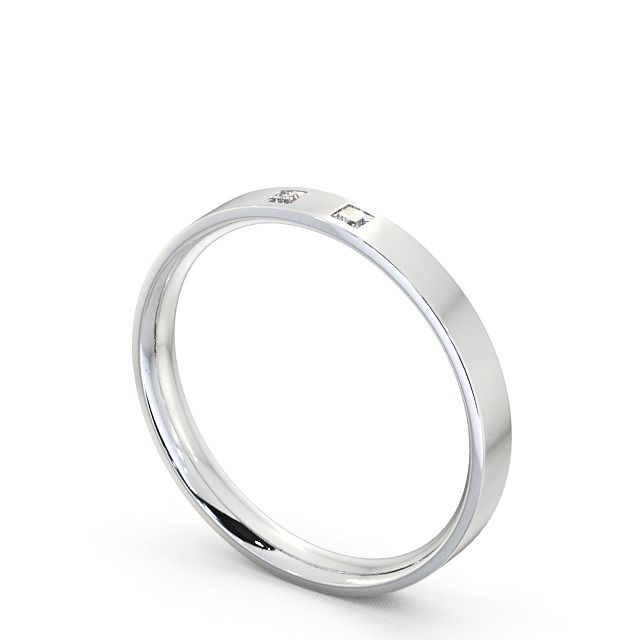 Ladies Diamond Wedding Ring 18K White Gold - Princess Two Stone WBF8_WG_SIDE