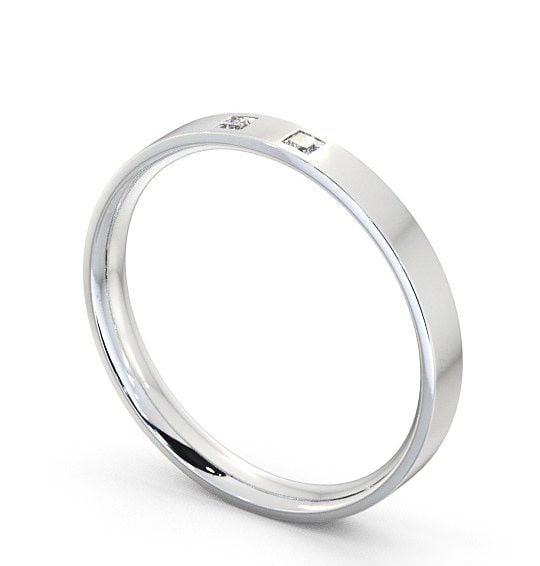  Ladies Diamond Wedding Ring 18K White Gold - Princess Two Stone WBF8_WG_THUMB1 