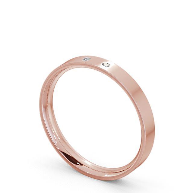 Ladies Diamond Wedding Ring 18K Rose Gold - Round Two Stone WBF9_RG_SIDE