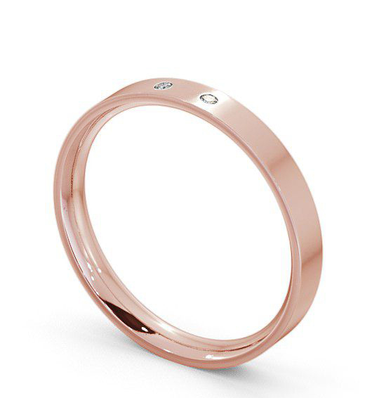  Ladies Diamond Wedding Ring 9K Rose Gold - Round Two Stone WBF9_RG_THUMB1 