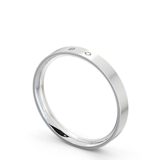 Ladies Diamond Wedding Ring Platinum - Round Two Stone WBF9_WG_SIDE