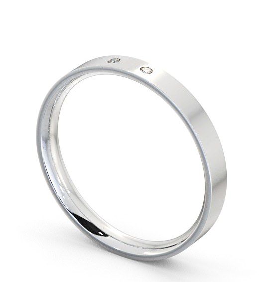 Ladies Diamond Wedding Ring Platinum - Round Two Stone WBF9_WG_THUMB1