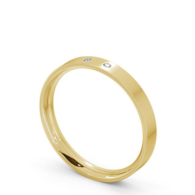 Ladies Diamond Wedding Ring 9K Yellow Gold - Round Two Stone WBF9_YG_SIDE