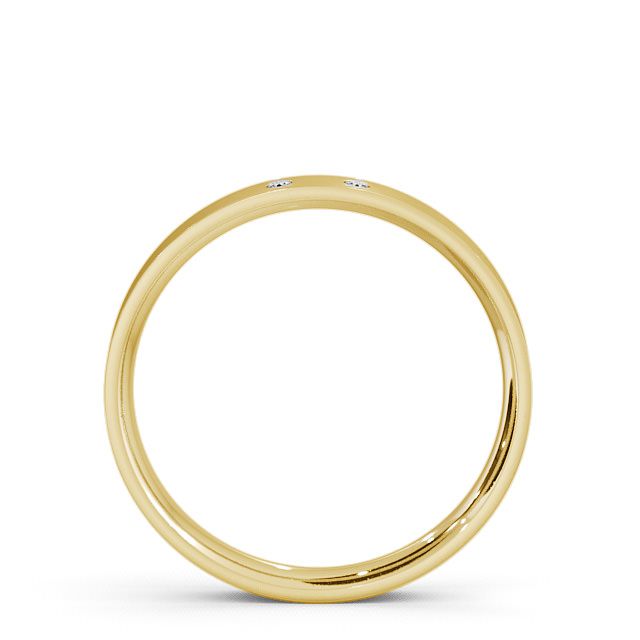 Ladies Diamond Wedding Ring 18K Yellow Gold - Round Two Stone WBF9_YG_UP