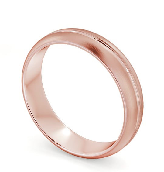 Mens D Shape Single Groove with Matt Finish Wedding Ring 9K Rose Gold WBM10B_RG_THUMB1 