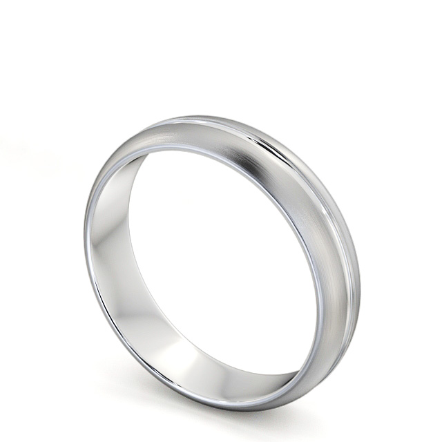 Mens Wedding Ring Palladium - D-Shape Single Groove (Matt) WBM10B_WG_SIDE